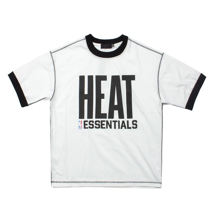 Miami Heat Essentials White Ringer T-Shirt - 6