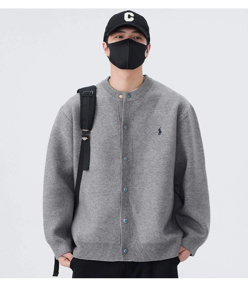 Polo Ralph Lauren Color-Block Button-Up Cardigan Gray Outerwear.cardigan - 7