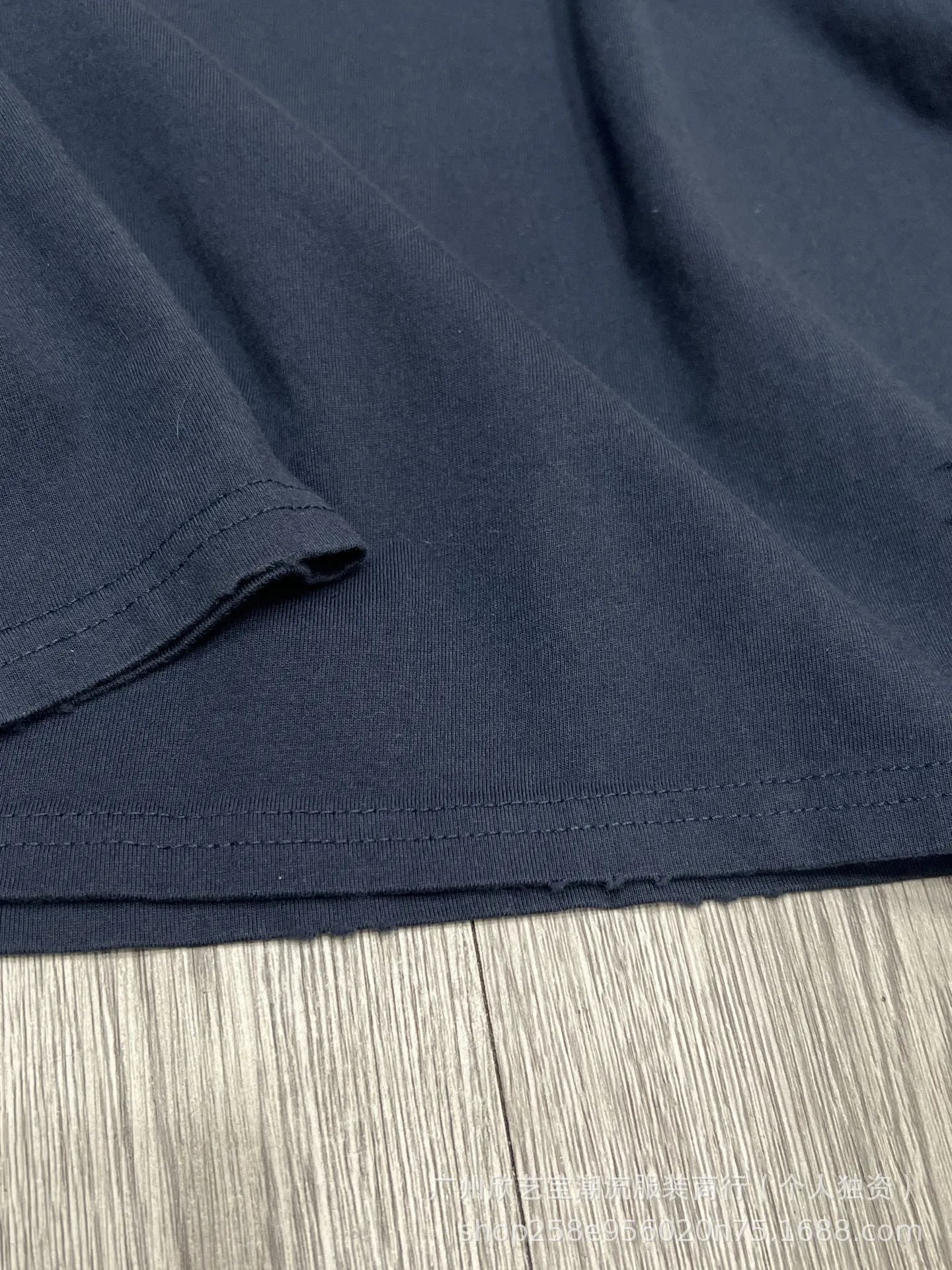 Acne Studios Distressed Logo Print Navy T-Shirt - 15