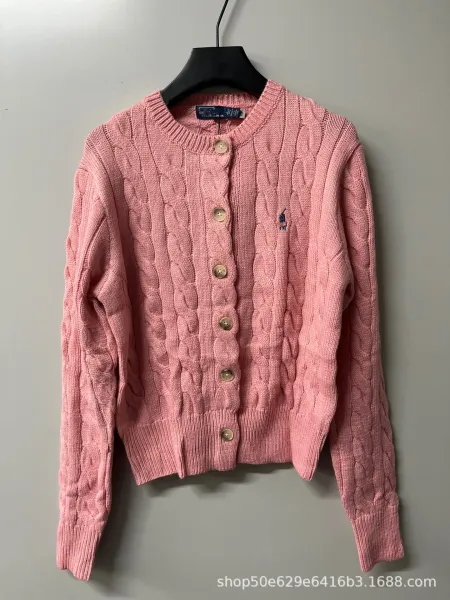 Polo Ralph Lauren Cable Knit Cardigan Pink Sweater - 1