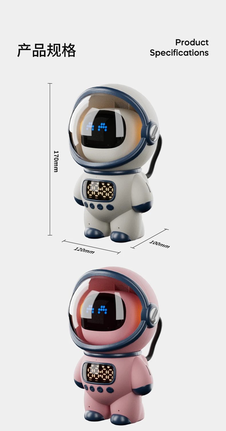 Design Astronaut Smart Clock Pink Electronics - 16