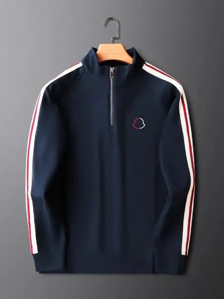 Design Half-Zip Track Set Black with Cream and Red Stripes Tracksuit - 15