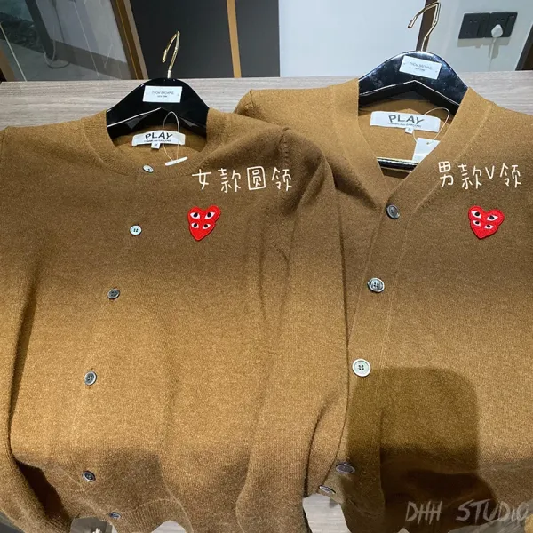 Comme des Garçons Play Heart Embroidered Cardigan Pink - 15