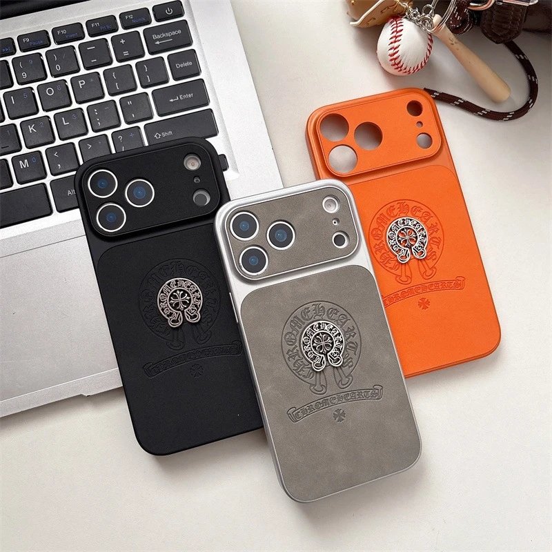 Chrome Hearts Cross Logo Leather Phone Case