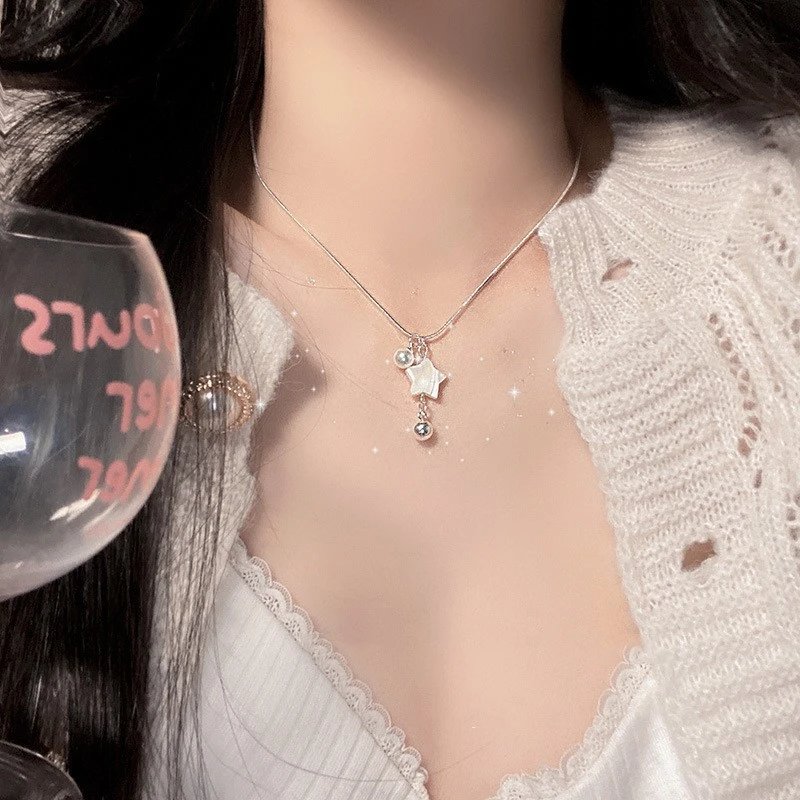 Design Pearl Bead Necklace with Rocking Horse Charm and Matching Ring Set Jewelry - 8