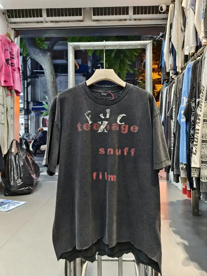 Design Snuff Film Teenage Distressed Graphic T-Shirt White T-Shirts - 10
