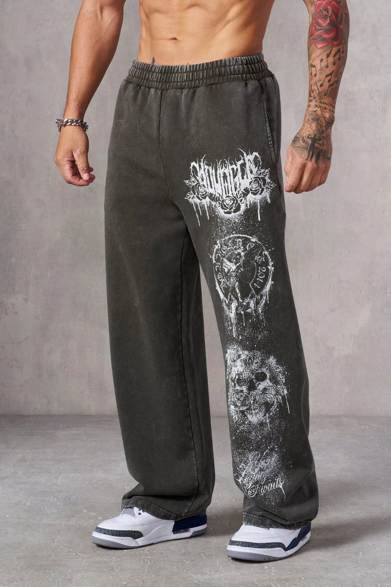 Hellstar Skull Graphic Navy Sweatpants - 14