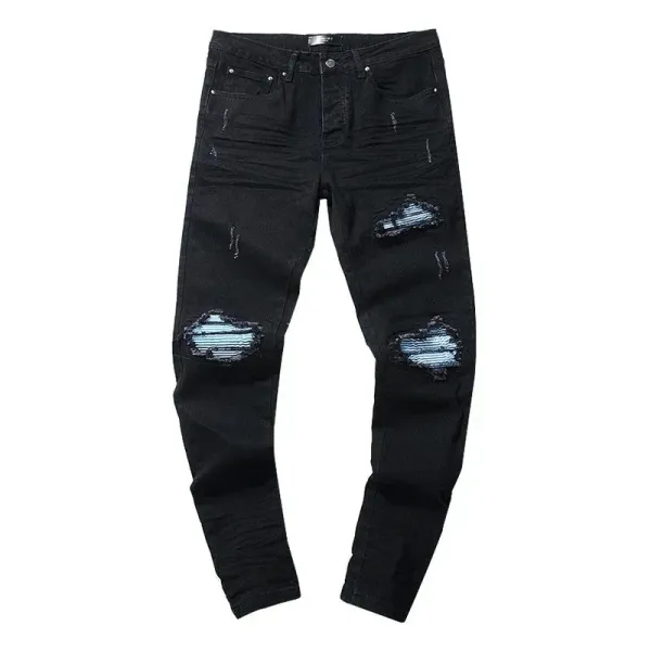 Purple Brand Distressed Patchwork Denim Jeans - 3