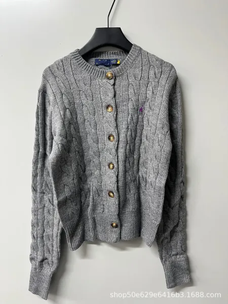 Polo Ralph Lauren Cable Knit Cardigan Gray Sweater - 1