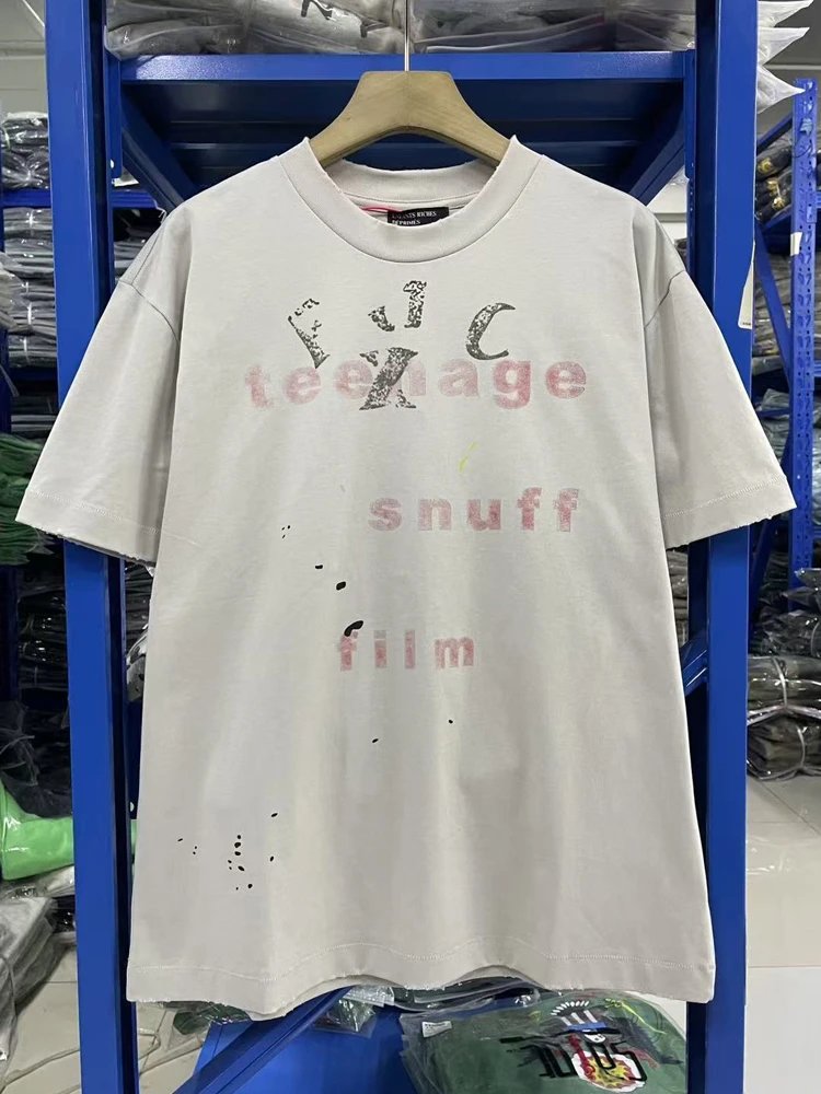 Design Snuff Film Teenage Distressed Graphic T-Shirt White T-Shirts - 5