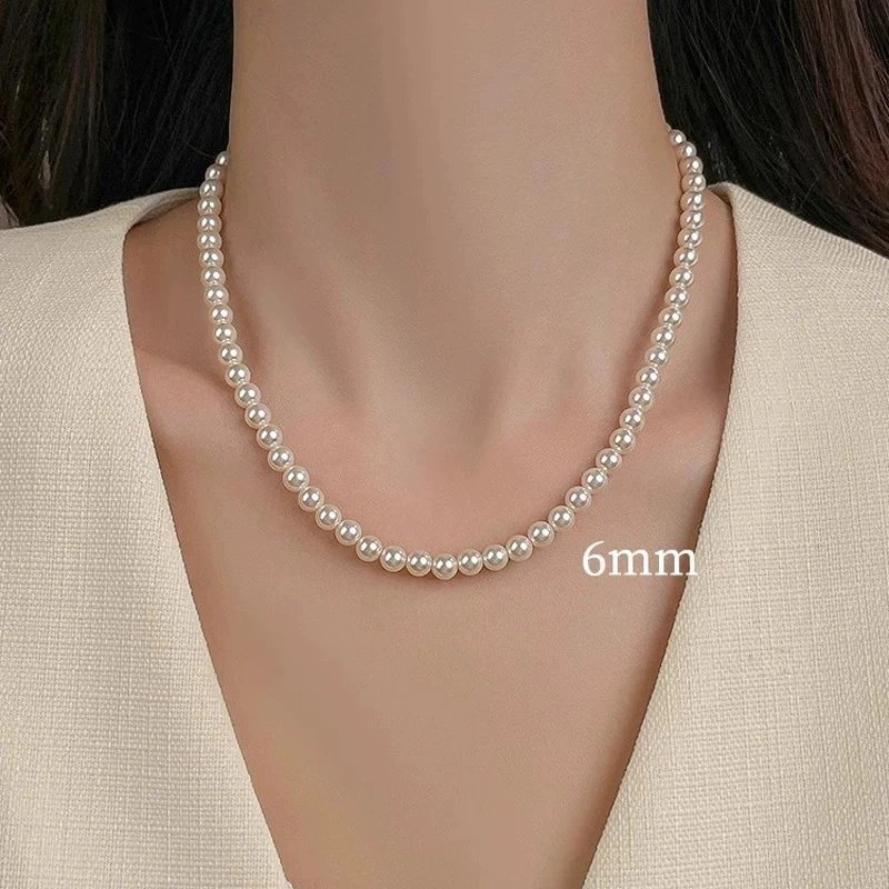 Design Pearl Bead Necklace with Rocking Horse Charm and Matching Ring Set Jewelry - 26