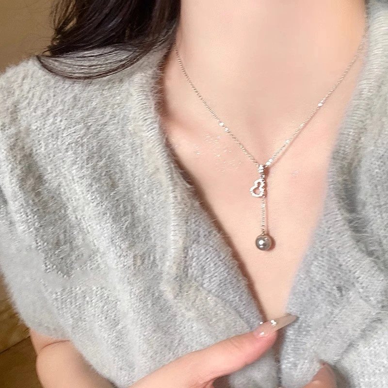 Design Pearl Bead Necklace with Rocking Horse Charm and Matching Ring Set Jewelry - 29