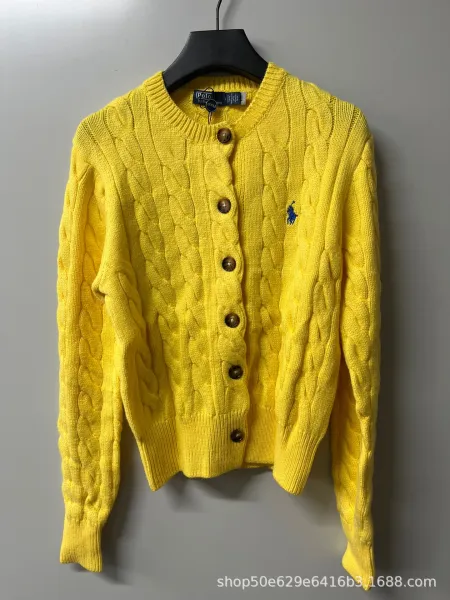 Polo Ralph Lauren Cable Knit Cardigan Yellow Sweater - 1