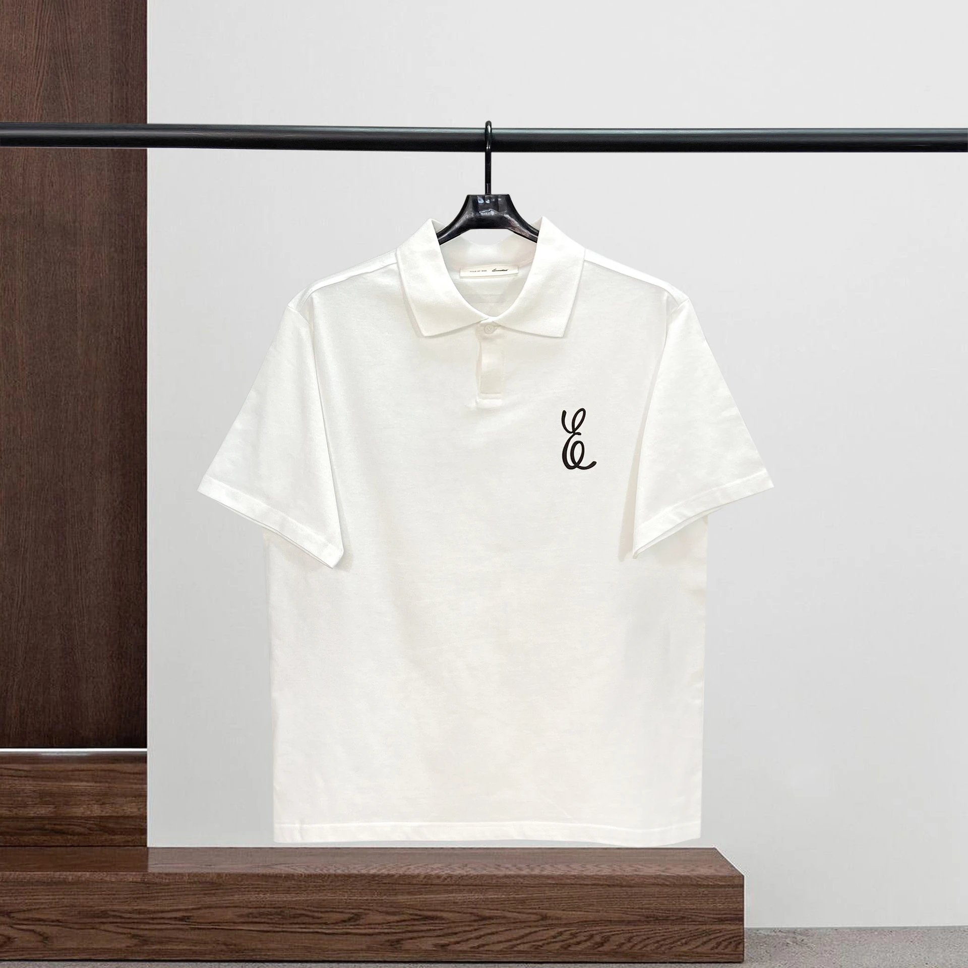 Design Polo Shirt Black with Red Embroidered Logo Tops Polo - 11