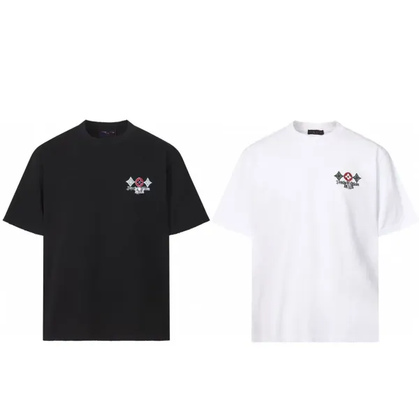 Louis Vuitton Monogram Floral Embroidered Black T-Shirt - 4