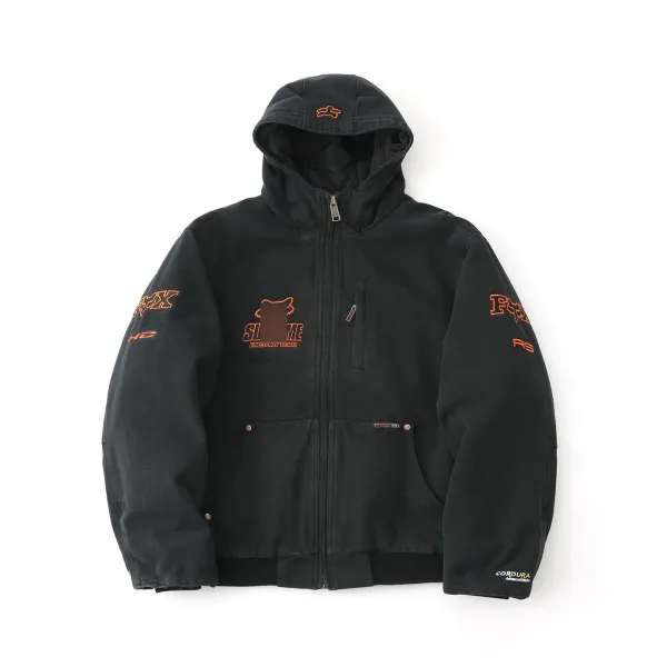 Supreme Fox Racing x Supreme Factory Team Cordura Hooded Jacket Black Outerwear - 1