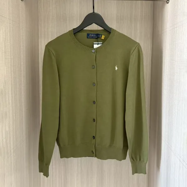 Polo Ralph Lauren Classic Knit Cardigan Olive Green Cardigan - 1