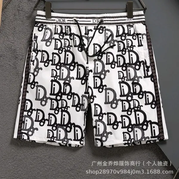 Dior Oblique Print Swim Shorts White Swimwear - 1