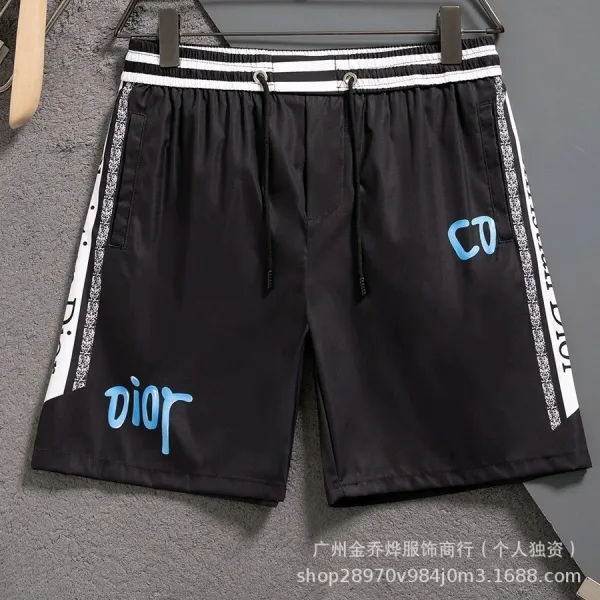 Dior CD Logo Print Black Sporty Shorts - 1