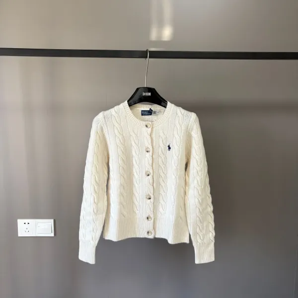Polo Ralph Lauren Cable Knit Cardigan Ivory Sweater - 1