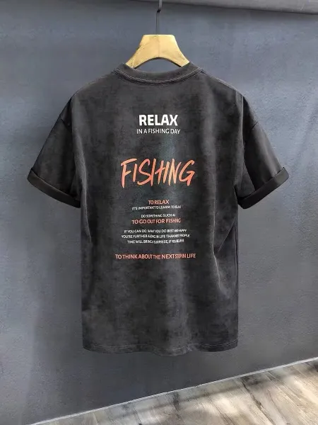 Design Persol Graphic Print Oversized T-Shirt Black - 16