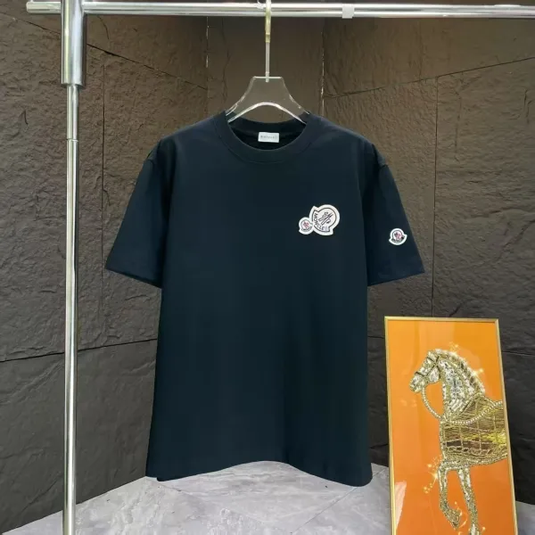Moncler Logo Print Navy T-Shirt - 6