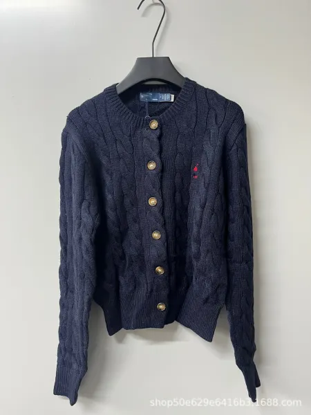 Polo Ralph Lauren Cable Knit Cardigan Navy Blue - 1