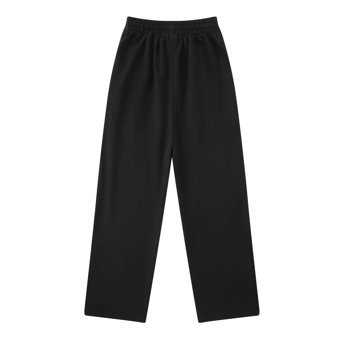 Design Printed Wide-Leg Sweatpants with Distressed Ink Wash White - 22