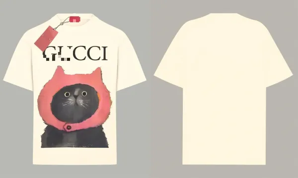 Gucci Cat Print Graphic T-Shirt Off-White - 1