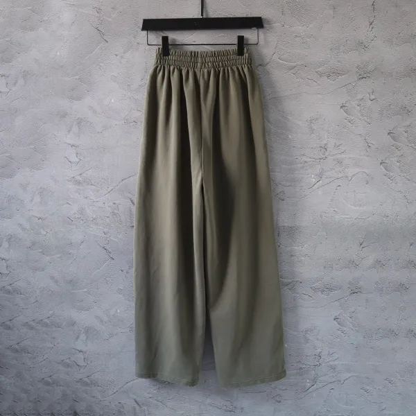 Design Printed Wide-Leg Sweatpants with Distressed Ink Wash White - 43