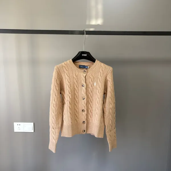 Polo Ralph Lauren Cable Knit Cardigan Beige Sweater - 1