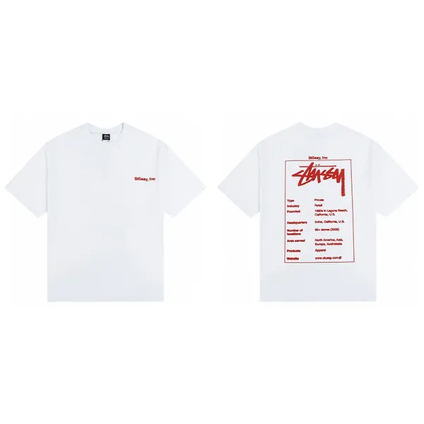 Stussy Inc. Corporate Info White T-Shirt - 1