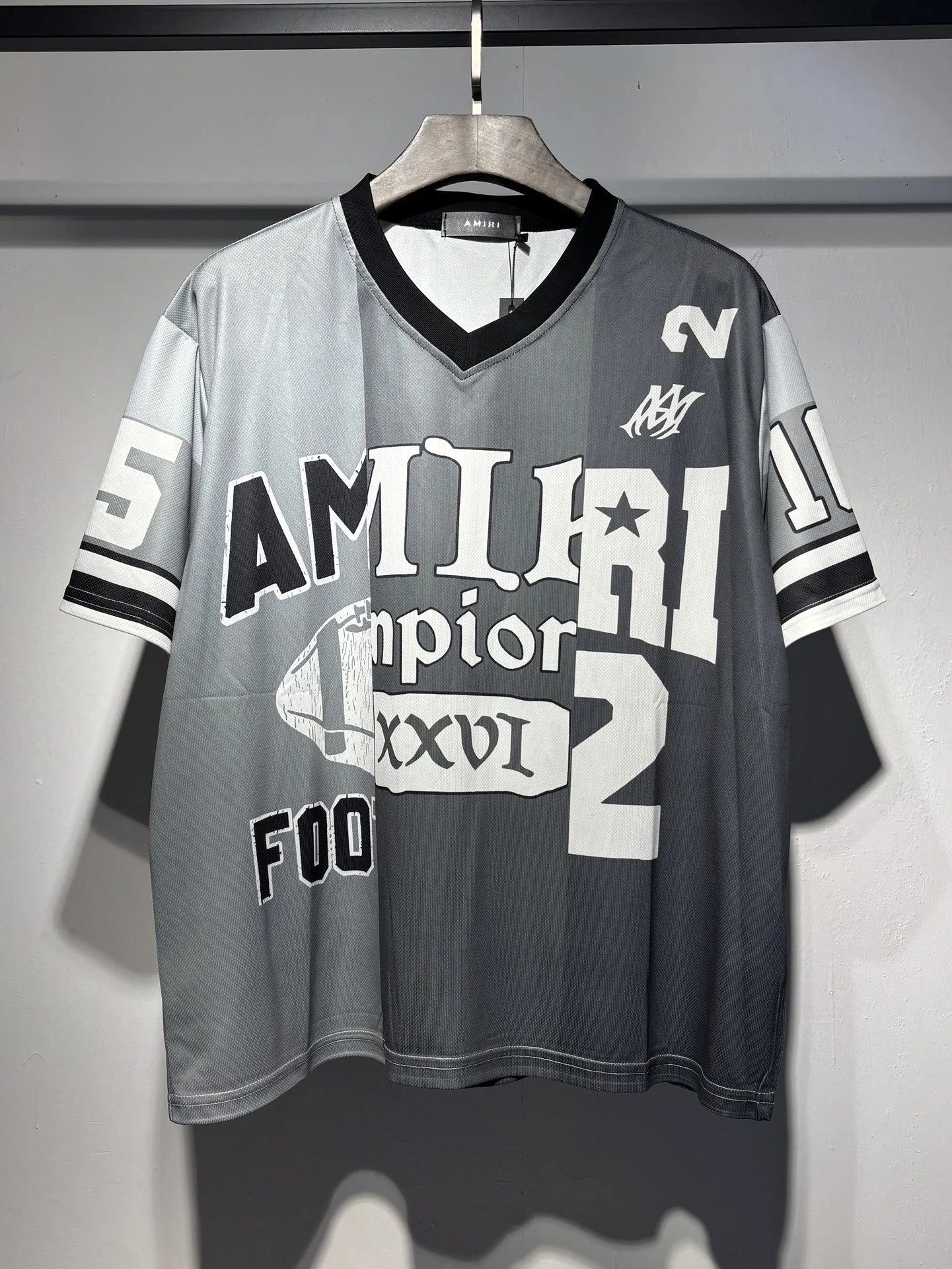 Amiri Logo Embroidered Black Polo with White Trim Polo Shirt - 21