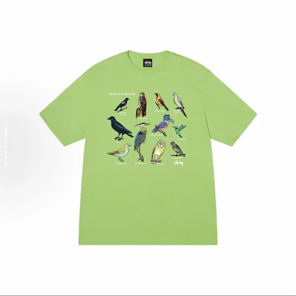 Stussy Birds of California Graphic T-Shirt Lime Green - 1