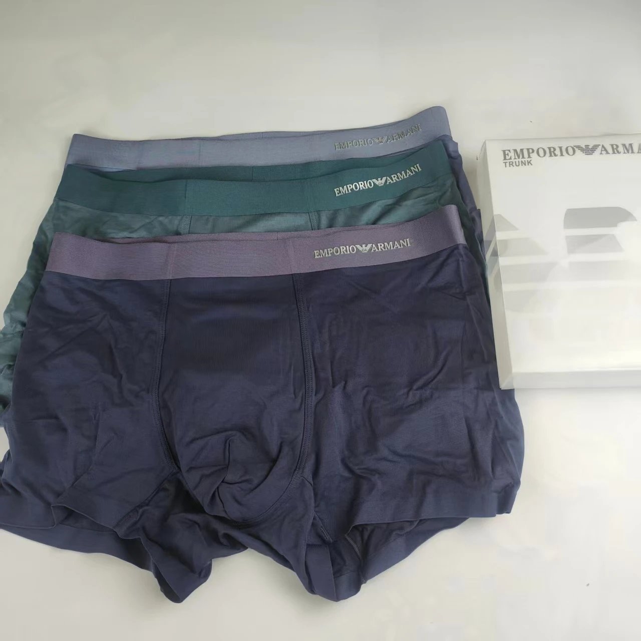 Emporio Armani Trunk Box Set in Blue, Navy, and Teal Underwear - 13