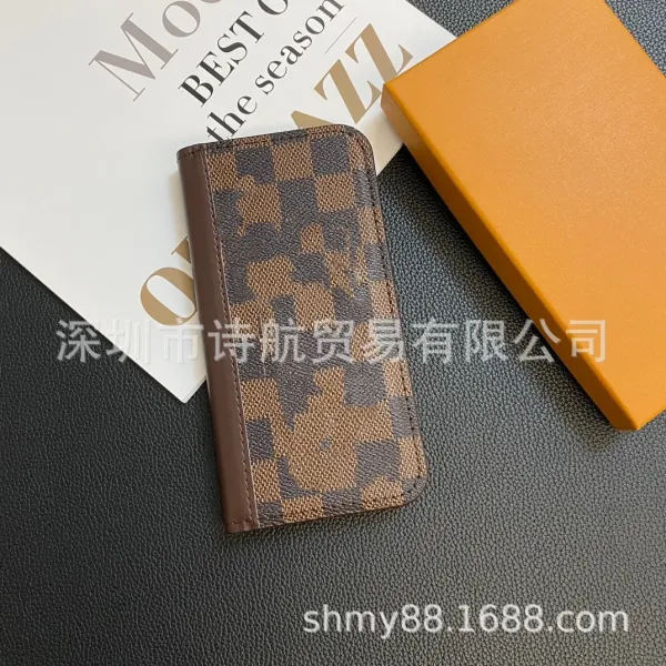 Gucci GG Marmont Phone Case Beige and Brown Leather Wallet Case - 3