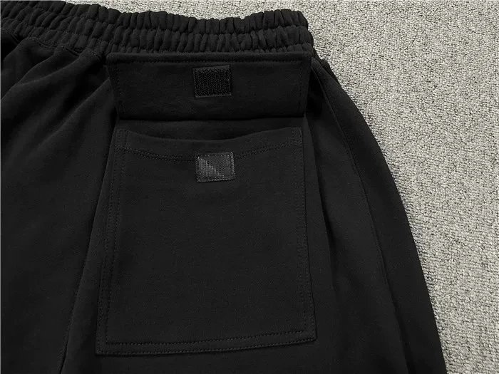 Design Drawstring Shorts with Zippered Pocket in Gray and Black - 18