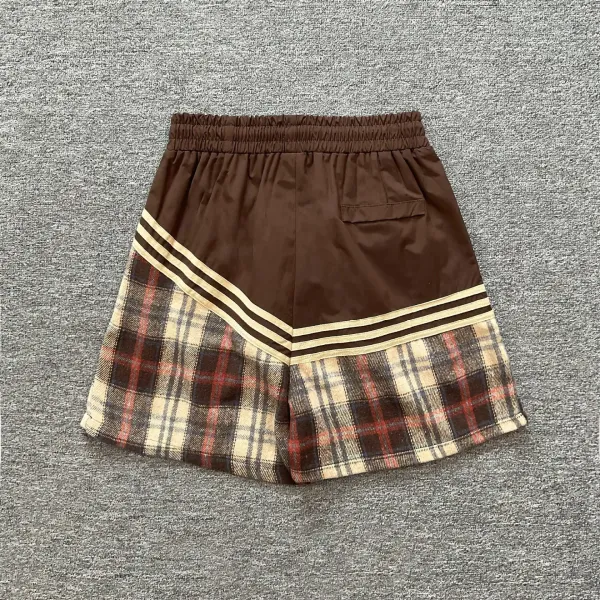 Corteiz Plaid Panel Shorts Black / Blue - 7