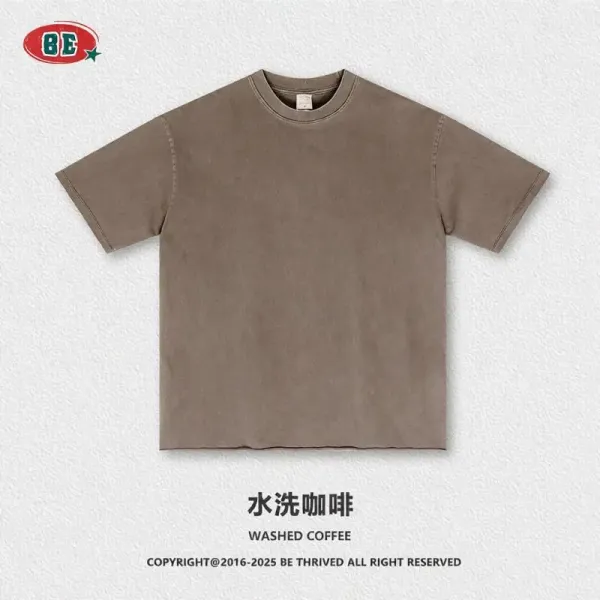 Design BE Washed Coffee T-Shirt Brown T-Shirts - 1