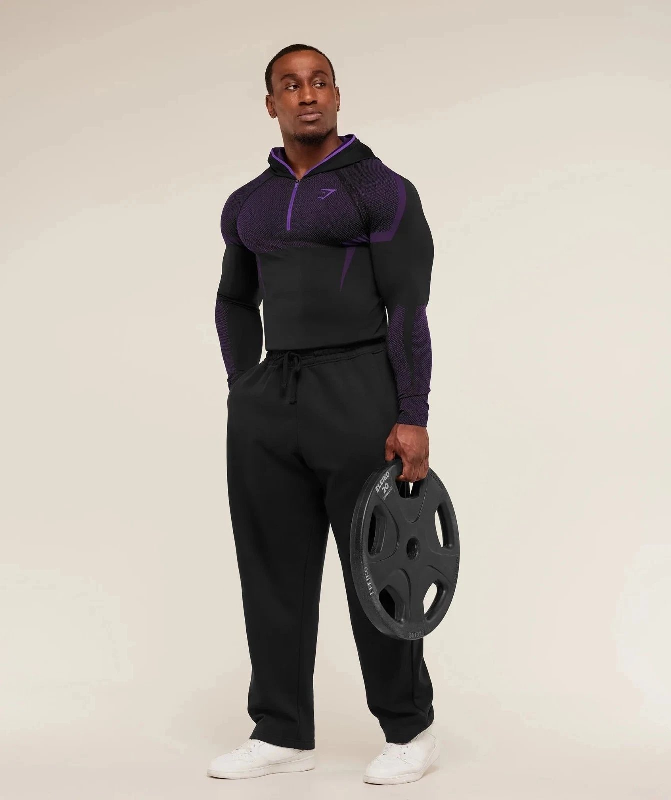 Gymshark Apex Half-Zip Hoodie Black and Forest Green - 7