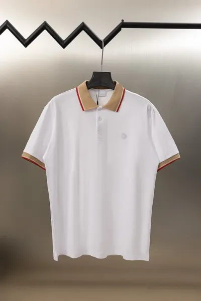 Design Classic Collar Polo White with Beige and Red Trim Polo Tops Polo - 5