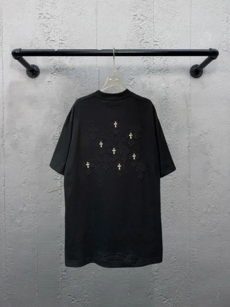 Chrome Hearts Cross Embroidered Black T-Shirt - 1