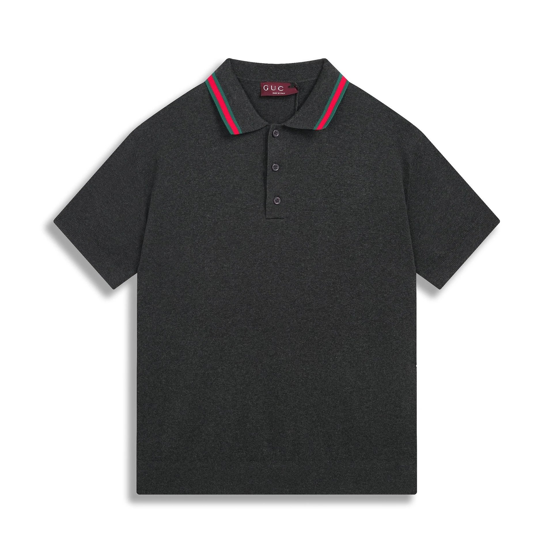 Gucci GUC Striped Knit Polo Navy and White Polo Shirt - 14