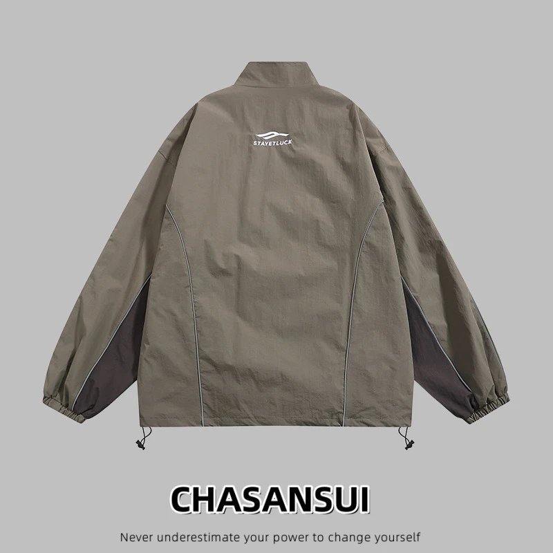 Design CHASANSUI Windbreaker Jacket Olive Green Outerwear.windbreaker - 9
