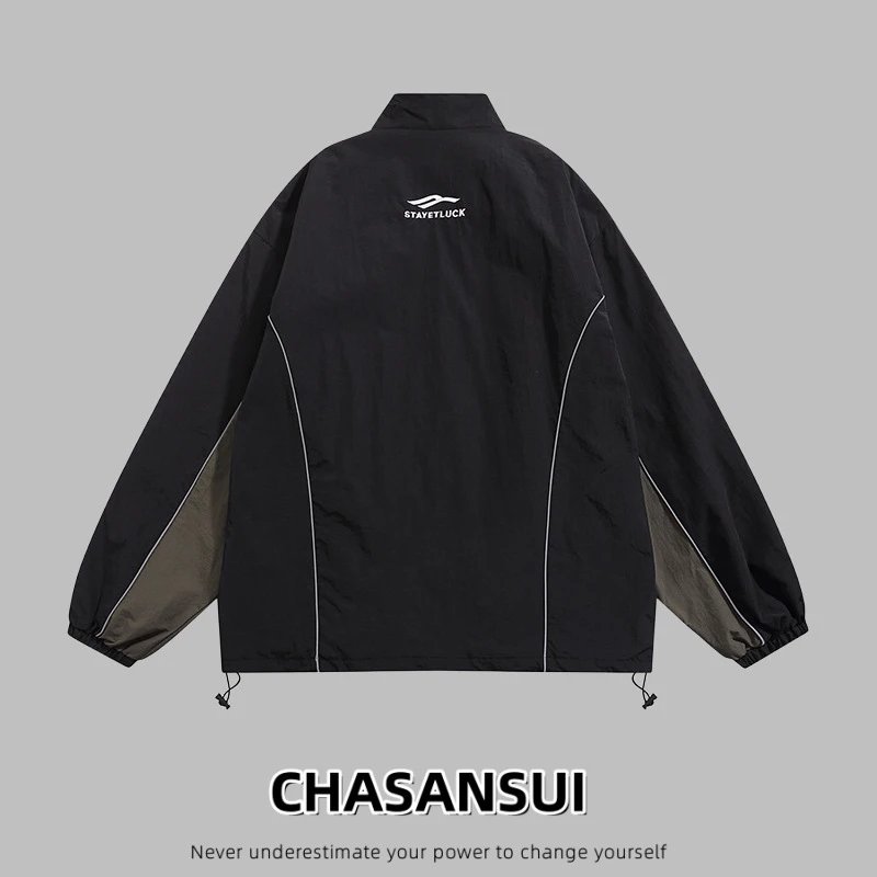 Design CHASANSUI Windbreaker Jacket Olive Green Outerwear.windbreaker - 12