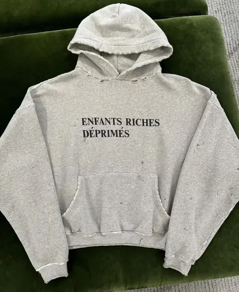 Enfants Riches Déprimés Distressed Gray Hoodie - 1
