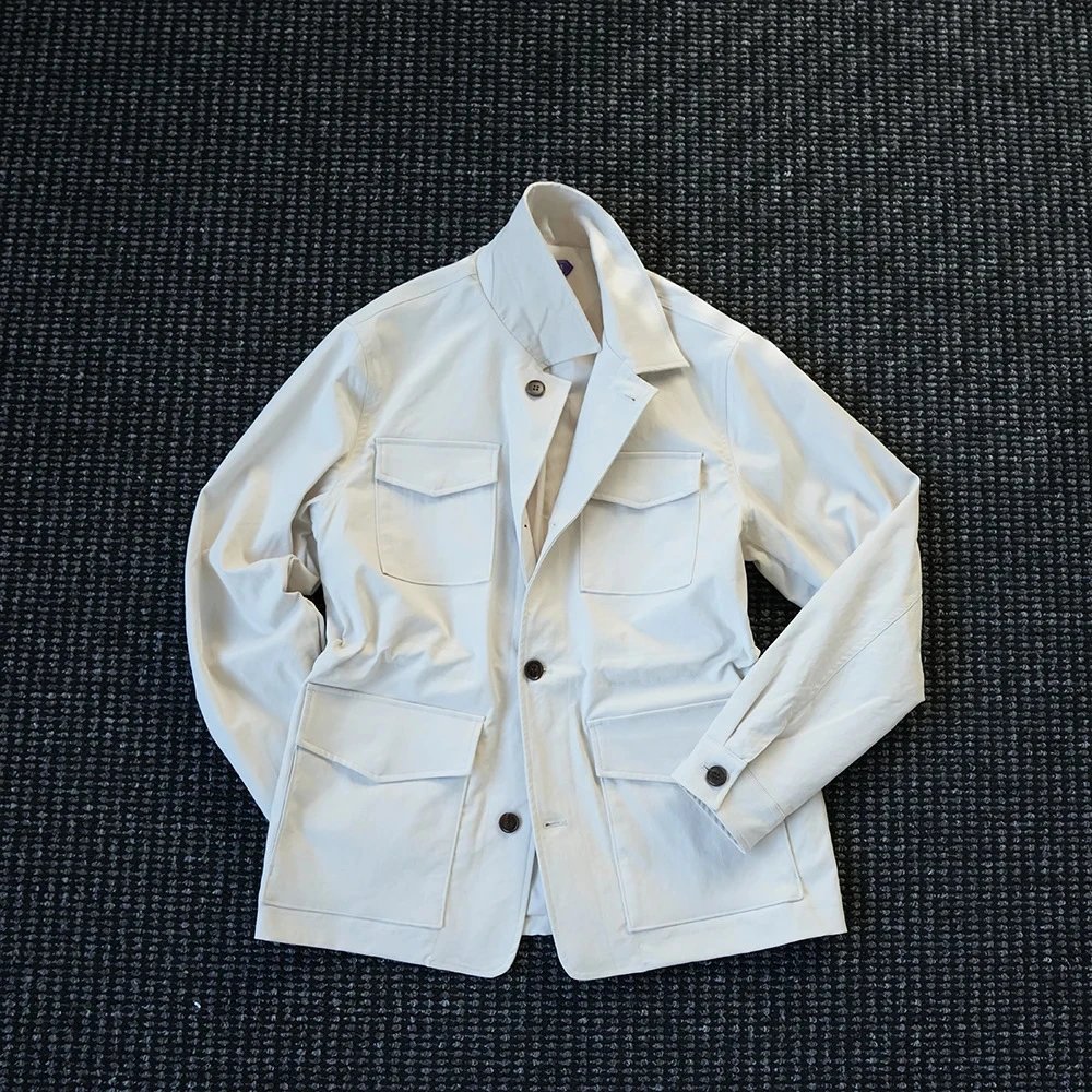 Design Utility Jacket Navy Blue Outerwear - 7
