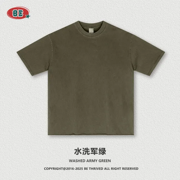 Design BE Washed Army Green T-Shirt T-Shirts - 1