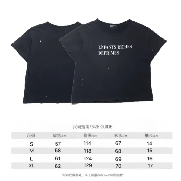 Enfants Riches Déprimés 'Enfants Riches Déprimés' Print Cropped Black T-Shirt - 1