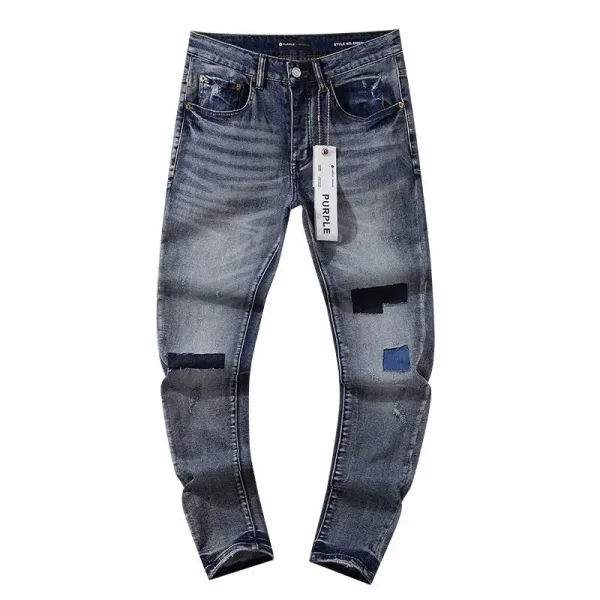 Purple Brand Distressed Patchwork Denim Jeans - 1